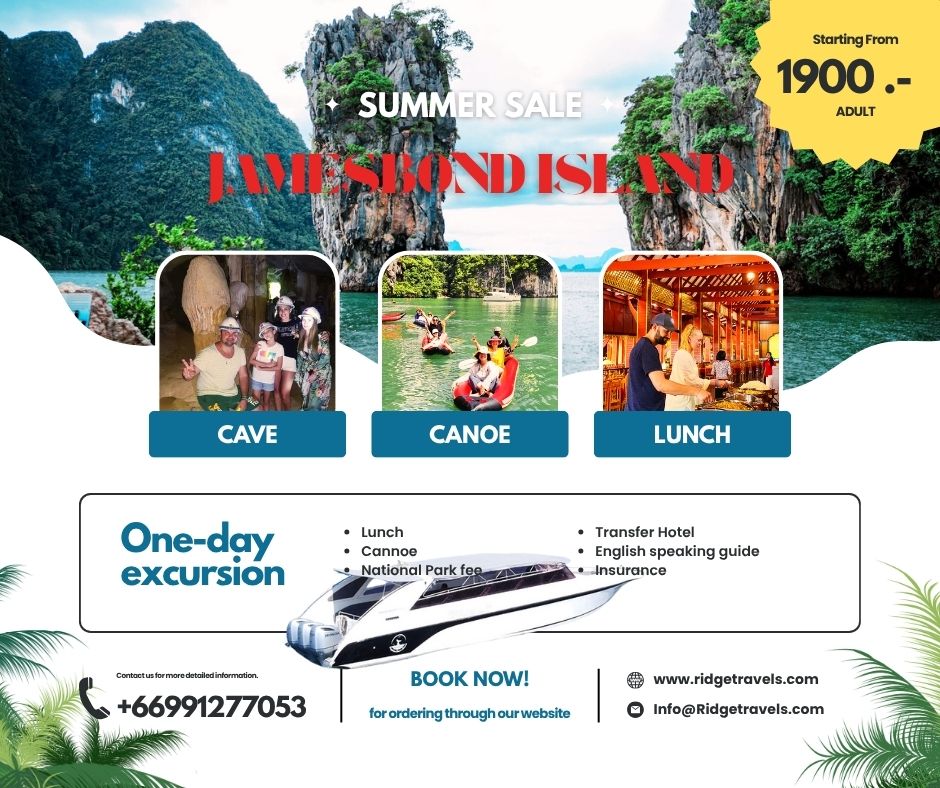 PHUKET : FULLDAY JAMES BOND ISLAND CANOE BY Speedboat 45 Paxs